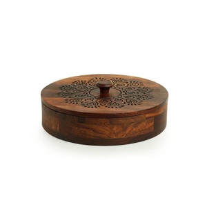 Floral Printed Wooden Body <b>Food</b> <b>Hot</b> Pots Made of High Quality Wooden With the Sizes of 8.5 X 8.5 X 5.5 Inches - Product Image 5