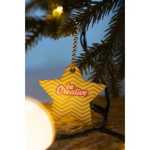 Porte-clés et mousqueton CreaFelt Key Xmas Star écologiques pour promotions - Product Image 4