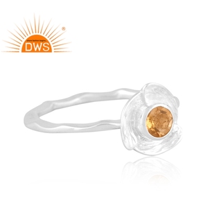 Best Selling Fine Sterling Silver Natural Citrine Gemstone <b>Statement</b> <b>Ring</b> Custom Jewelry Manufacturer - Product Image 2