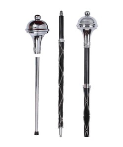 Drum Major Mace Stave Plain Chrome Head Ball Top Noir - Product Image 1