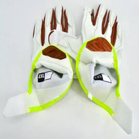 Gants de football américain en cuir synthétique personnalisés, pour receveurs, avec grip en latex confortable, logo personnalisé, taille personnalisée