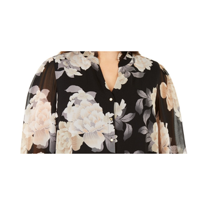 Camicetta da Donna Calvin Klein con Bordo a Volant, Stampa Floreale in Chiffon con Logo Ricamato, Vestibilità Ampia, Taglie da XS a 3X, Ideale per l'Ufficio - Product Image 2