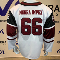 Jersey de Hockey Personalizado con Logotipo 66, Color Blanco y Marrón, Venta Directa de Fábrica, Ropa Deportiva para Hockey sobre Hielo