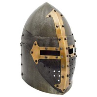 Réplica de Casco de Soldado de Acero Suave Hecho a Mano con Visera Esmaltada y Técnica de Corte a Troquel para Coleccionistas y Reenactaciones