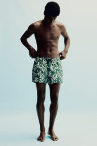 Pantalones cortos de natación estampados de secado rápido transpirables de entrenamiento de verano al por mayor de alta calidad pantalones cortos de baño estampados de hojas verdes para hombres - Product Image 4