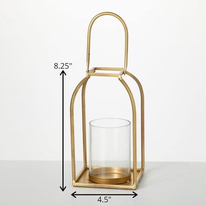 Gold <b>Lantern</b> <b>Candle</b> Holder, Modern Farmhouse Home Decor Accents, Tabletop and <b>Candle</b> Holder <b>lantern</b> - Product Image 5