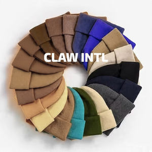 Chapeaux en tricot OEM de haute qualité à revers pour femmes Bonnet en tricot unisexe Chapeaux d'hiver personnalisés pour hommes Casquette en tricot à logo personnalisé - Product Image 5