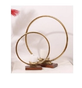 Set of Two Round Metal <b>Candle</b> Stand Low Price Selling Elegant Design of High Demanding <b>Candle</b> Stand Metal Iron <b>Gold</b> <b>Candle</b> Stand - Product Image 1