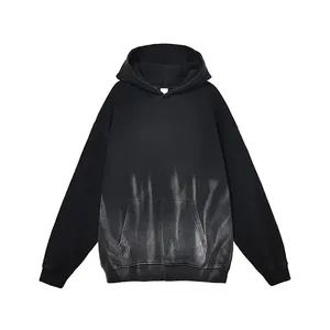 เสื้อฮู้ดดี้สไตล์วินเทจสำหรับผู้ชาย ล้างสีแบบแอซิดวอช ทรงคลาสสิก สตรีทแฟชั่น ลุคสปริง เป็นมิตรกับสิ่งแวดล้อม กันน้ำ ผ้าฝ้าย 100% - Product Image 6