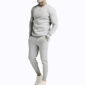 Suministro directo de fábrica de alta calidad logotipo personalizado impreso hombres chándales nueva llegada Color sólido manga larga hombres chándales - Product Image 2