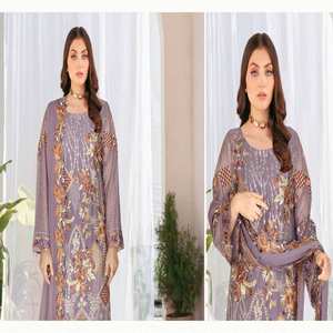 Ramsha ชุดเดรสผ้าชีฟอง3ชิ้นสำหรับงานแต่งงาน - Product Image 6