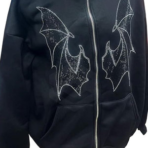 En línea superventas hombres diamantes de imitación sudaderas con capucha nuevo estilo hombres diamantes de imitación sudaderas con capucha bajo Moq hombres diamantes de imitación sudaderas con capucha - Product Image 2