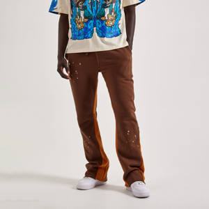 Modern Style Flared Panel Sweatpants 100% Cotton Thick Fleece 300gsm High Quality Jogger Blank Sweat-Pants with Pocket For Men - Product Image 2