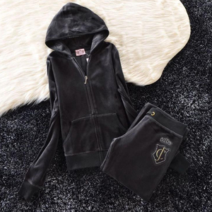 Vente Flash Hiver : Survêtement Jogging en Velours Épais Uni à Manches Longues avec Cordon de Serrage, Personnalisable, Respirant et Écologique - Product Image 3