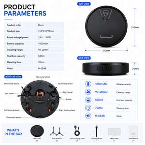 <span class=keywords><strong>Aspirateur</strong></span> <span class=keywords><strong>robot</strong></span> intelligent sans fil mini à prix avantageux, hauteur de 7 cm - Product Image 6