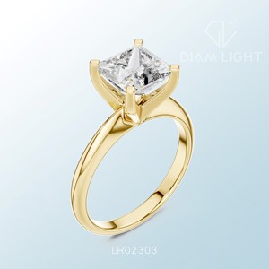 Anillo solitario de princesa premium vs claridad plus color F certificado por IGI hecho a medida, anillos de joyería fina elaborados con elegancia - Product Image 4
