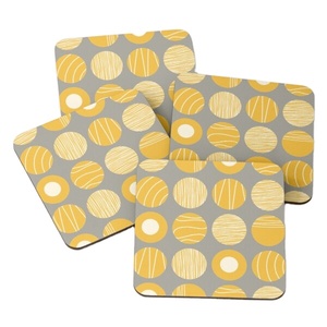 943 Acacia Wood Over Printed Tea Serving <b>Coasters</b> 4 Pieces <b>Set</b> Custom Logo Handmade Durable Natural Round Wooden Cup - Product Image 1