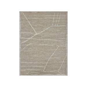 พรมขนสัตว์สีเบจแบบผูกมือสี่เหลี่ยมลายดอกไม้พร้อมห่วงสำหรับห้องนั่งเล่นและโรงแรมดีไซน์ทันสมัย - Product Image 1