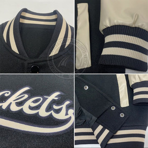 Chaqueta universitaria de lana personalizada de la mejor calidad, soporte para jóvenes adultos, cuero transpirable, talla 4XL, Béisbol Juvenil, Bordado de lana con letras - Product Image 2