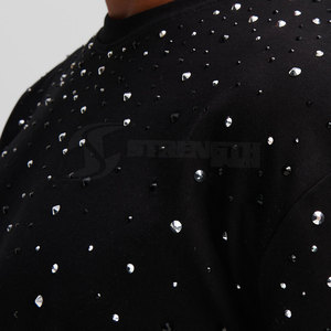 Camisetas de Hombre con Pedrería de Último Diseño, Diseña Tu Propio Logotipo, Camisetas de Hombre con Pedrería para Uso Casual - Product Image 5