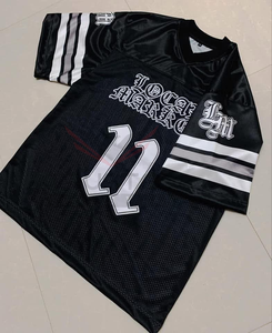 Camisetas de Fútbol Americano de Manga Corta, Ajuste Holgado, Retro, de Malla Transpirable, Bordado OEM, MOQ Bajo, Personalizadas, Estilo Cuadrado, de Alta Calidad - Product Image 2