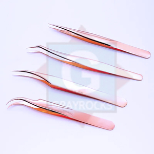 Pince à cils de meilleure qualité en acier inoxydable pince à épiler super dure en acier inoxydable outils d'extensions de cils antistatiques en acier inoxydable - Product Image 2