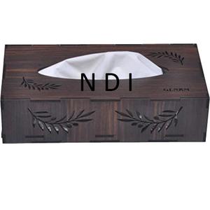 Boîte à mouchoirs rectangulaire décorative en bois sculpté à la main, finition noyer, pour hôtel, restaurant, à bas prix - Product Image 1