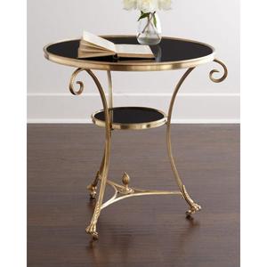 Living Room <b>Iron</b> Side <b>Table</b> Golden Color and Black Glass Top Rounded <b>Table</b> Premium <b>Iron</b> Sofa Side <b>Table</b> Standard Quality - Product Image 1
