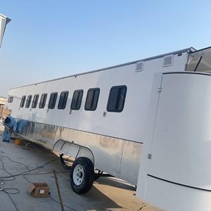 Semirremolque HERUI con Cuello de Cisne para 10 Caballos, Remolque Personalizado para Caballos, Remolque de Carga en Ángulo, Doble Eje, Frenos Eléctricos, 4T - Product Image 1