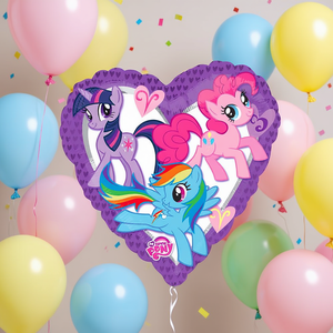 Ballons de fête My Little Pony en forme de cœur en aluminium 43 cm, lot de 2 - Product Image 3