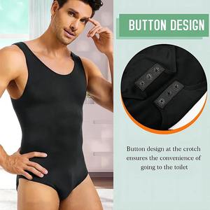 Tummy Control Thermal Spandex Compression Romper Shapewear for Men Jumpsuit Shorts Full Bodysuit Slimming Breathable - Product Image 5