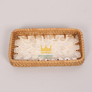 Plateau de service en perles de rotin naturel Offre Spéciale panier de fruits organisateur de stockage décoration de la maison du Vietnam - Product Image 6