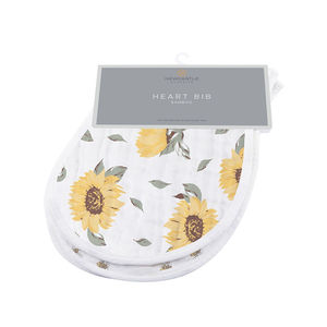 Bavaglini con Motivo Cuore dal Tramonto all'Alba per Neonati e Bambini, Morbido Mussola di Bambù, Impermeabile, Lavabile, Chiusura con Bottoni, 21x9,5cm - Product Image 5