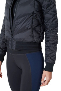 Women's Quilted Bomber <b>Jacket</b> Solid Color Full Sleeve Zipper Closure Stand Collar Short Length Autumn Wear - Product Image 6