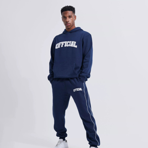 Nuevo Diseño, Conjunto Deportivo con Capucha para Hombre, Talla Grande, Corte Regular, Antiarrugas, Sudadera y Pantalones Jogger, Ropa Cómoda para Estar en Casa, 100% - Product Image 1