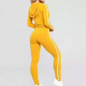 Women sweat suit Zipper customized <b>Tracksuit</b> Set new design Cheap OEM Wholesale High quality woman <b>yellow</b> color <b>tracksuits</b> 2026 - Product Image 5