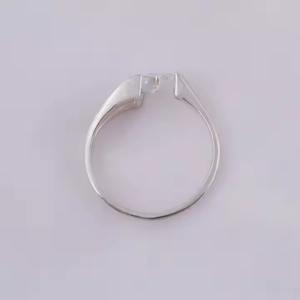 Lab Grown Diamond Trillion Cut Single Side <b>Split</b> Shank Engagement <b>Ring</b> With Tiny Round in 10K/14K/ 18K Solid Gold for Engagement - Product Image 2