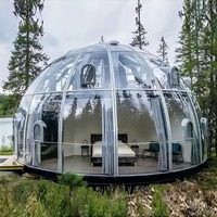 Dôme en polycarbonate transparent pour l'extérieur, maison à deux étages