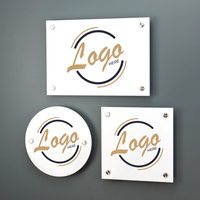 Plaque d'entreprise en acrylique, numéro de maison, panneau imprimé avec logo, signalisation d'adresse, décoration murale moderne transparente, panneau de devanture de salon