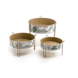 Wood And Galvanized Dessert <b>Stand</b> With Premium Quality Round Shape <b>Cake</b> Sweets <b>Stand</b> For Restaurant Home Use - Product Image 3