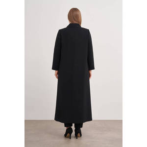 Manteau d'hiver à col brodé tissé - Noir - Product Image 5