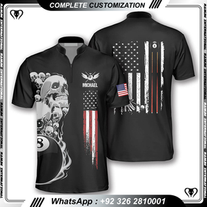 Maillots de billard d'équipe imprimés pour adultes, personnalisables, respirants, à séchage rapide, chemises de snooker - Product Image 4