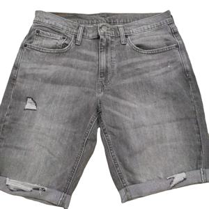 Bermuda en coton spandex pour hommes avec logo personnalisé pantalon court décontracté effet délavé uni Vente en gros - Product Image 1