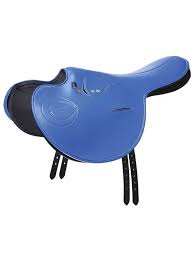 อานม้าสีน้ำเงิน ทำด้วยมือจากวัสดุสังเคราะห์ สำหรับแข่งขันและฝึกม้าแบบอังกฤษ ยี่ห้อ ASHMIRA EQUESTRIAN รุ่น Dressage คุณภาพสูง ขายดีอันดับต้นๆ จากอินเดีย - Product Image 1