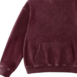 Sweat à capuche marron délavé à l'acide pour hommes Streetwear en polaire de coton épais et surdimensionné Vintage Custom Logo Plain Thick Warm Winter Fashion - Product Image 3