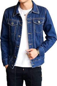 Veste en jean bleu pour homme tendance, logo personnalisable, veste en jean vintage, style streetwear, vêtements d'extérieur pour la vente en gros et la marque - Product Image 6