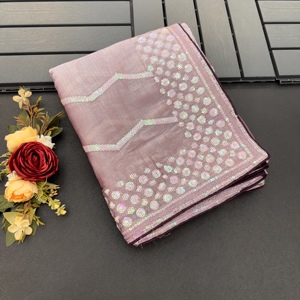 Último diseñador tela suave Sari clásico estilo Bollywood hilo secuencia trabajo boda moda indio fiesta Sari exclusivo - Product Image 2