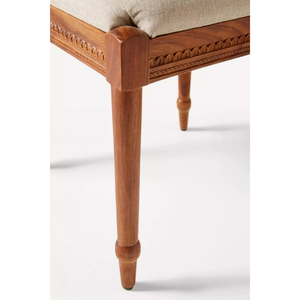 เก้าอี้รับประทานอาหารลายนกยูงทำมือทำจากไม้สักเนื้อแข็งคุณภาพสูงสีน้ำตาลสำหรับใช้ในร่ม - Product Image 6