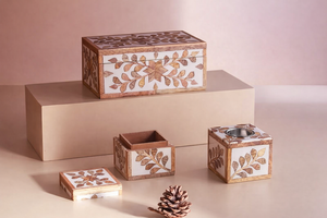 Ensemble de brûleur à encens Bakhoor en bois d'acacia incrusté de style calligraphie sophistiqué, écologique, design religieux, pour la maison - Product Image 5