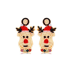 Perles de rocaille en verre de qualité Design géométrique Boucles d'oreilles de Noël plaquées or Achetez maintenant auprès d'un grossiste indien au meilleur prix de vente - Product Image 1